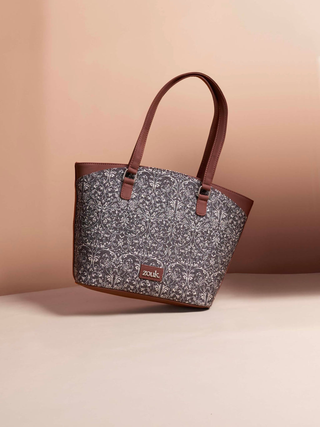 ZOUK Lattice Lace Printed Vegan Multicolor Classic Travel Tote For Women's Ladies