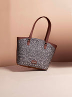 ZOUK Lattice Lace Printed Vegan Multicolor Classic Travel Tote For Women's Ladies
