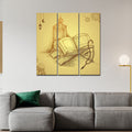 VIBECRAFTS The Holy Book Quran 3 Pieces Canvas Wall Painting Fitted With Wooden Frame For Home | Office | Living Room | Gifts (PTVC3Pcs1_9587)
