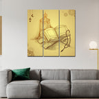 VIBECRAFTS The Holy Book Quran 3 Pieces Canvas Wall Painting Fitted With Wooden Frame For Home | Office | Living Room | Gifts (PTVC3Pcs1_9587)