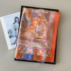 CrossKulture Scarf Stole for Women - 185 x 135 cm Chiffon Scarf with Floral Print | Lightweight Soft Stole for Girls | Satin Feel Neck Wrap | Women Accessory (Colour31)