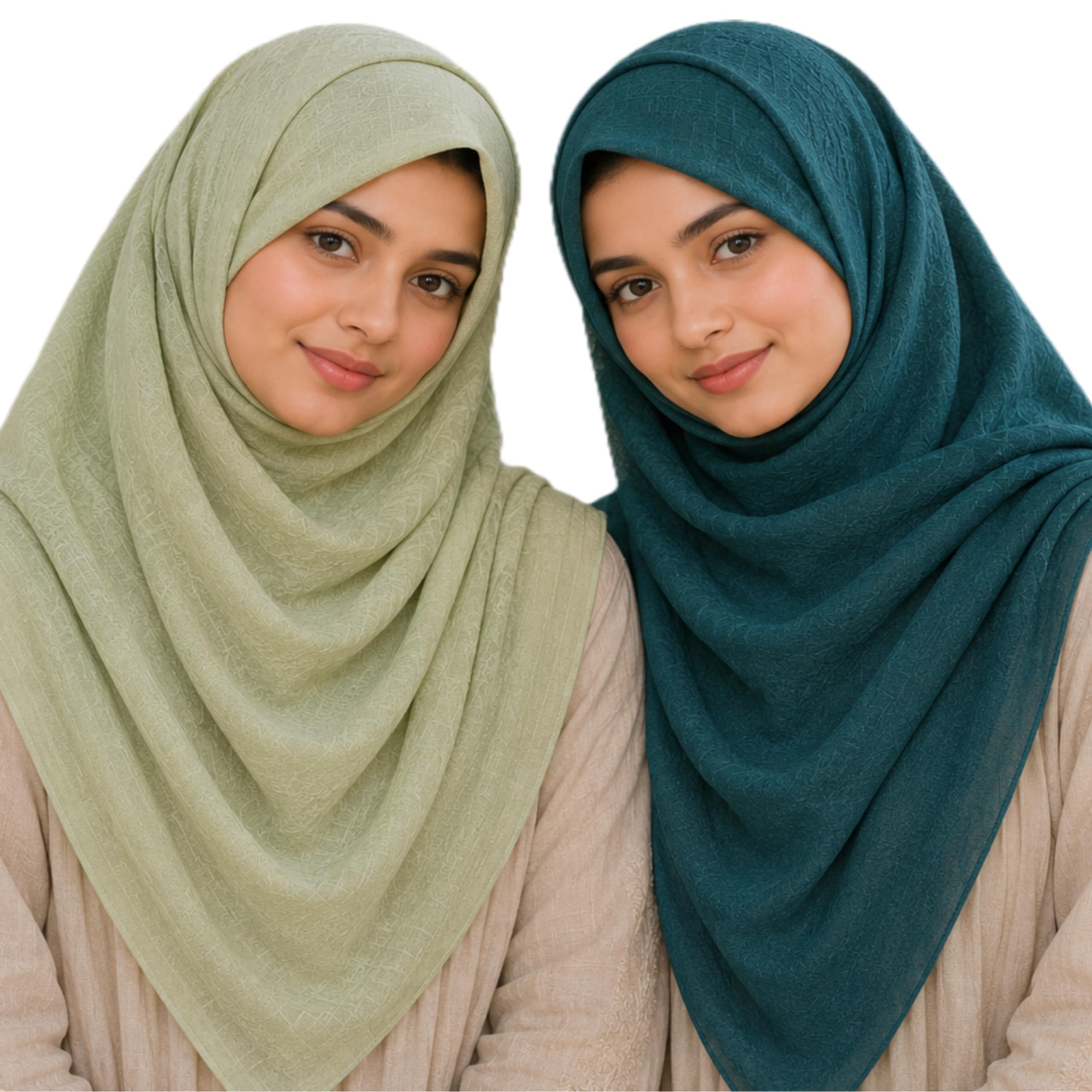 Trending Plain Chiffon Georgette Fancy Hijab/Scarves/Shawl/Stoles/Duppatta Combo of 2 Muslim Women Malaysian Soft College Girls Abaya Scarf Collection (Dark Mocha, Brown, khaki)