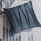 Khooti Velvet Striped Cushion Cover -36 X 36 / 91 X 91 Cm | Dark Grey | Soft Pillow Covers Cushion Case for Sofa Bedroom Livingroom Chair Car,Cushion Cover with Zig Zag Pattern,1 Count, 200 TC