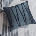 Khooti Velvet Striped Cushion Cover Pack of 1-30 x 30 / 76.2 x 76.2 cm | Dark Grey | Soft Pillow Covers Cushion Case for Sofa Bedroom Livingroom Chair Car, Cushion Cover with Zig Zag Pattern