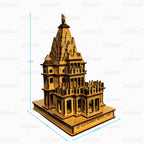 eXme Ujjain Mahakaleshwar Wooden Temple Model – Idel for House Decor Gift and Sprituality Pooja Mandir, Office and Shop