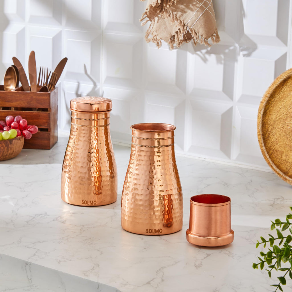 Hammered Finish copper pot set of 2