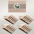 Lellow Woven Vinyl Stylish Washable Dining Table Placemats - (Almond Beige, Pack of 24) Kafalo