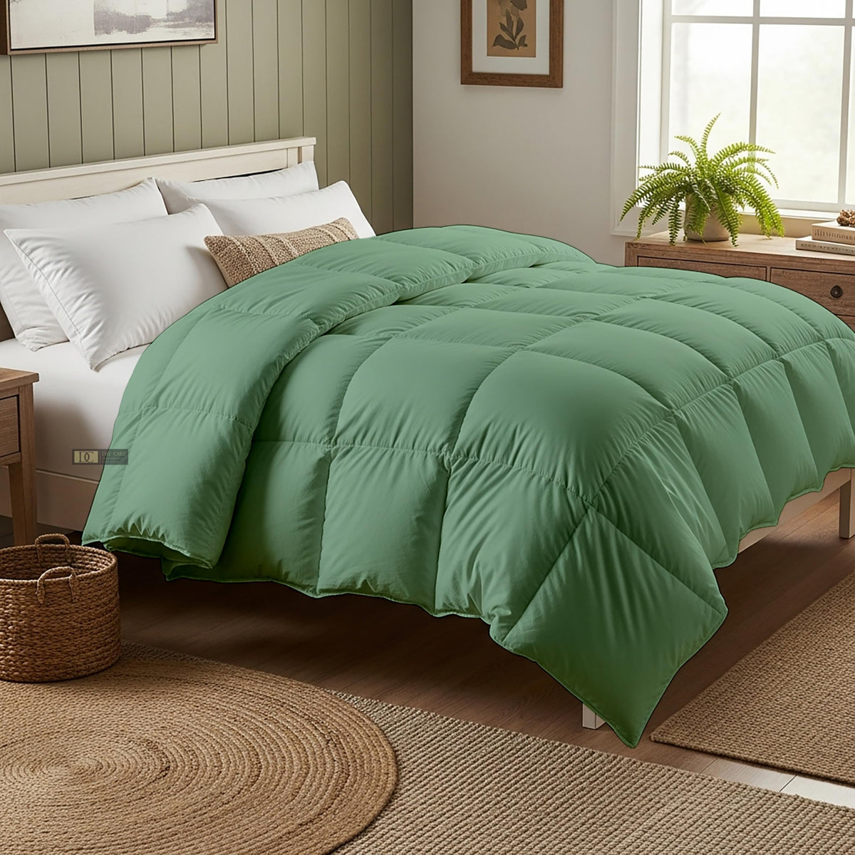 Day Care® Cloud Loom 600 GSM Filling Microfiber Comforter | Ultra Warm Heavy Winter Quilt Blanket Rajai | Soft, Fluffy & Hypoallergenic Bedding | 60x90 Single Bed - Emerald Green Kafalo