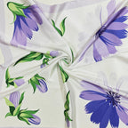 ONE ECHELON Satin Silk Small Neckerchief Square Scarf (Violets)