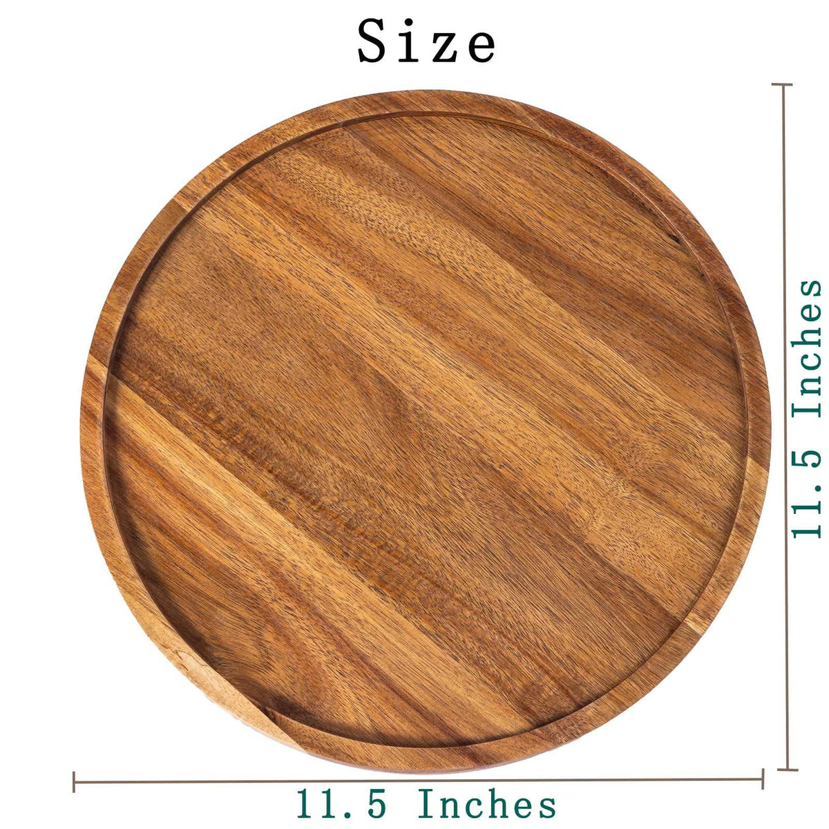 GENRICE 11.5 Inches Candle Holder Tray Home Decor, Round Wood Tray for Coffee Table, Small Wooden Serving Tray, Decorative Trays for Home Decor
