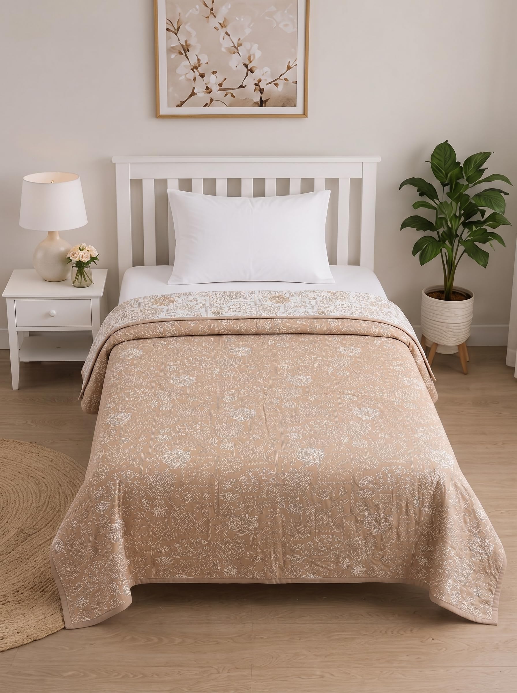 Mafatlal Sparsh Single Bed Cotton Dohar, 150 GSM Pure Cotton Malmal, Reversible AC Blanket Single, Soft Breathable Lightweight Cotton Blanket, 60 x 90 Inch, Kafalo