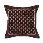 DECOMIZER Jacquard Geomteric Cushion Covers 24 inch x 24 inch Set of 3 Ethnic Motifs Cushion Covers,Design- Star,Color- Coffee-240 TC
