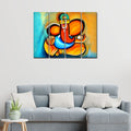 VIBECRAFTS 4 Pieces Ganesha Canvas Wall Painting Fitted With Wooden Frame For Home | Office | Living Room | Gift(PTVC4Pcs1_13517)