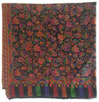 Mehrunnisa Ethnic Kani Silk Wool Shawl Wrap From Kashmir (Black)