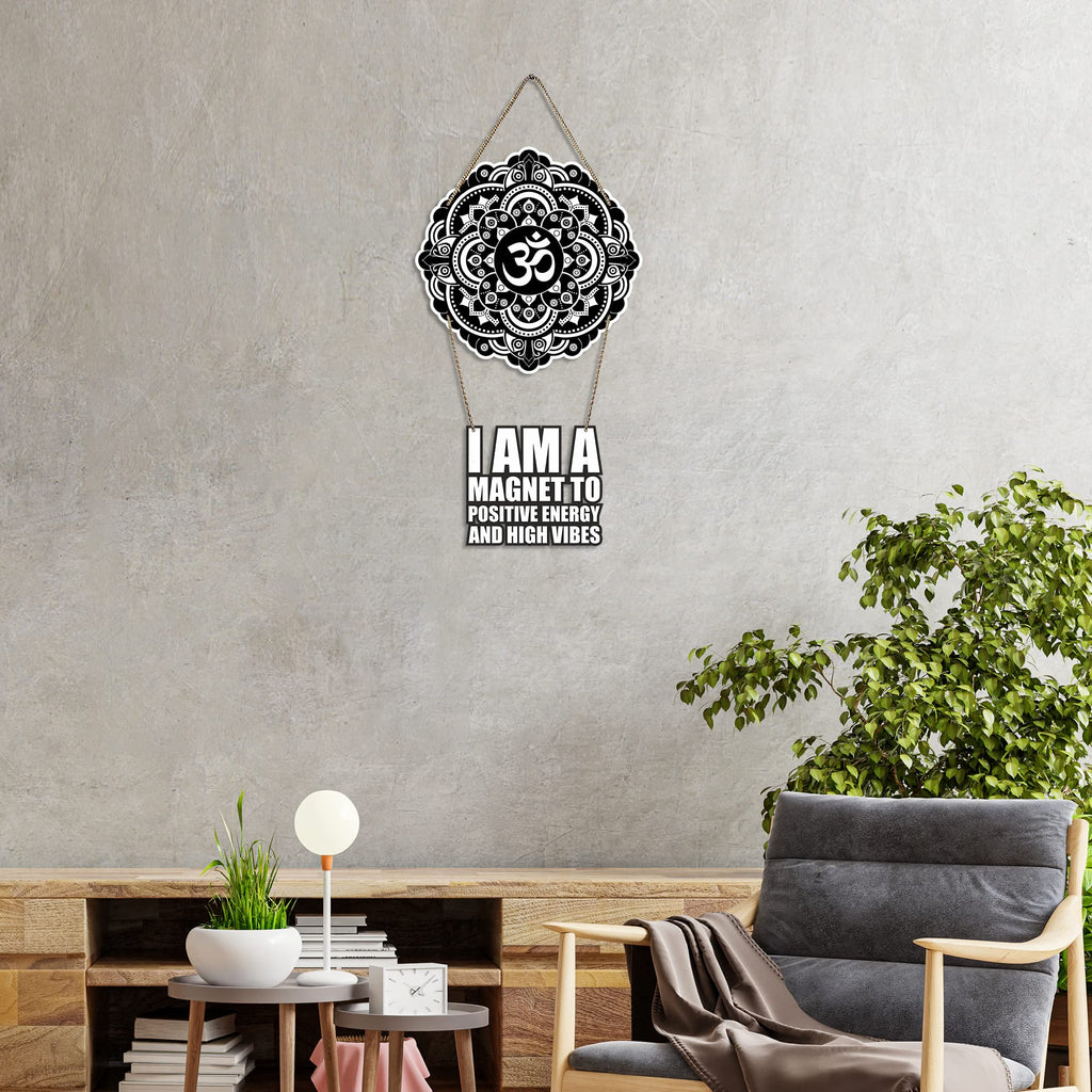 Artvibes I Am A Magnet To Positive Energy Decorative Wall Hanging Ornaments | Quotes Decor Item | Wall Illustrations | Office Decor | Wall Art Print | Inspirational quotes | Gift Items (WH_5717N)