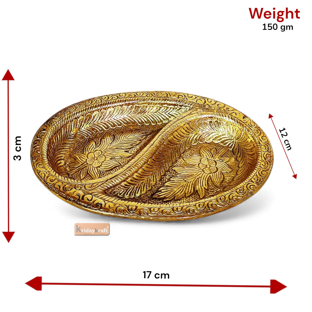 KridayKraft Metal Decorative Tray for Tableware,Dry Fruit Tray,Saunf Supari Candy,Dry Fruit and Sweets Serving Tray in Traditional Design Metal for Table Showpiece Decorative,Mouth Freshner Tray...
