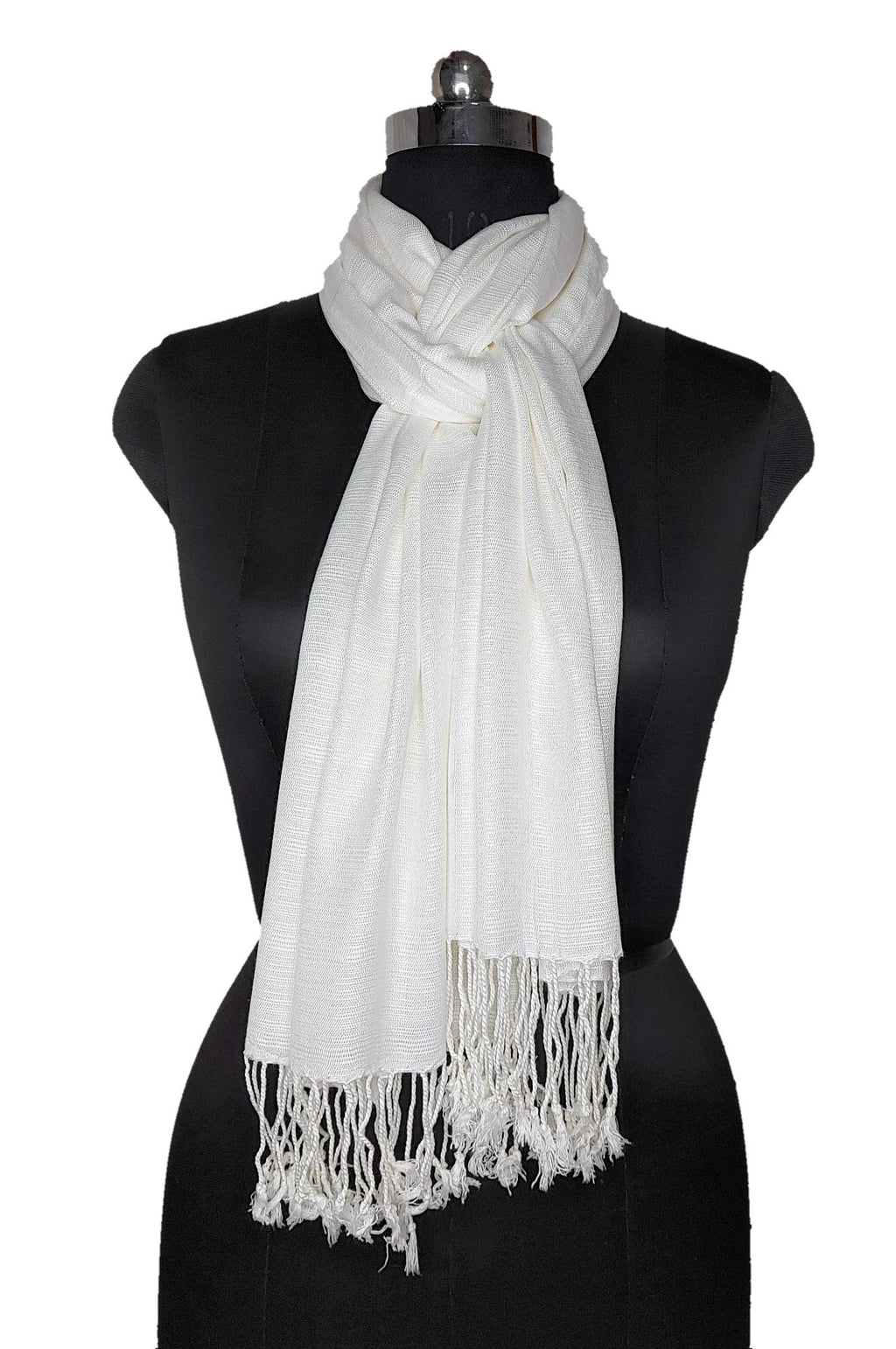 Chandwasia Viscose Stoles Scarf for Men & Women | Batik Design Stole & Shawl for Summer | White Dyeable Fabric | Soft & Breathable | 28 x 72 Inches
