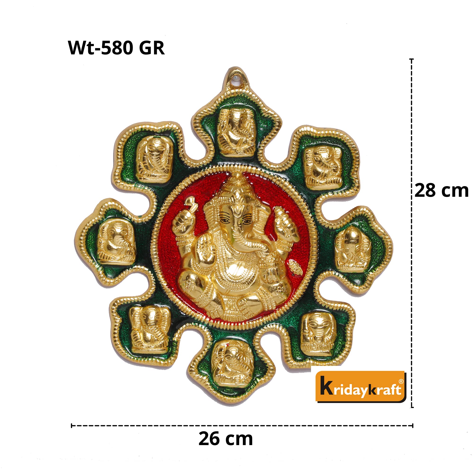 Prince Home Decor & Gifts Ganesha Astavinayaka (8 Avatar of Lord Ganesh) Hanging in Gold Finish Ideal for Gift Purpose