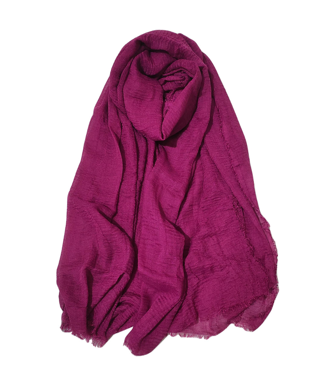 Iba & Isba Women's Plain Crinkled Scarves, Stoles, Hijab (76 x 36 inch) (Raisin)