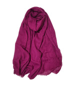 Iba & Isba Women's Plain Crinkled Scarves, Stoles, Hijab (76 x 36 inch) (Raisin)