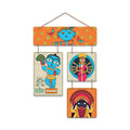 Artvibes Ethnic Shri Krishna & Maa Kali Folk Art Wall Hanging Home Decorative Wall Art for Living room | Spiritual Decor Items | Wall Illustrations | Artwork | Painting | Gift Items (WH_6527N)