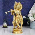 ARTVARKO Lord Murli Manohar Krishna Krishan Brass Statue Temple Puja Gift & Home Decor Size Height 11 Inch
