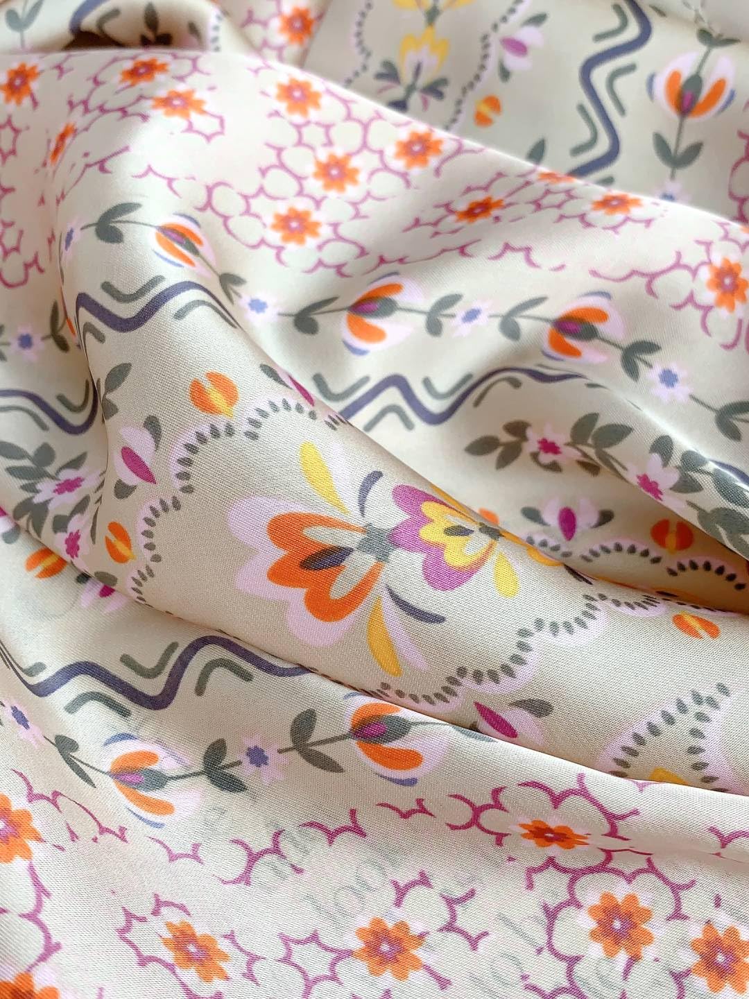 CrossKulture Printed Poly Silken feel Scarf Stole for Women | Stylish, Soft, & Lightweight | Satin Feel Neck Scarf, Hair Scarf, Head Scarf