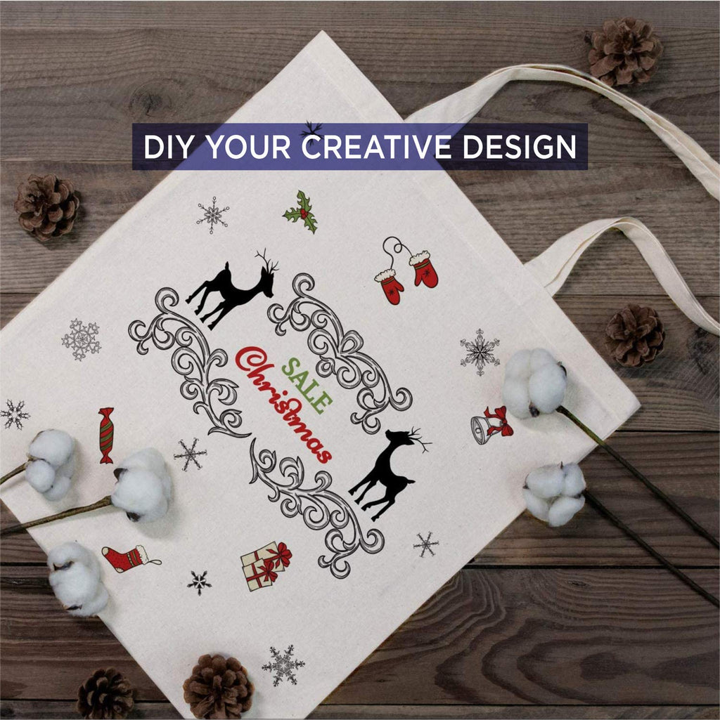 Lify Cotton Canvas Tote Bags Bulk Shopping Bag for Crafts, DIY Reusable Grocery Bag, 14 X 16 Inch – 6 Piece Pack (Black (3Piece) + Off-White (3Piece))
