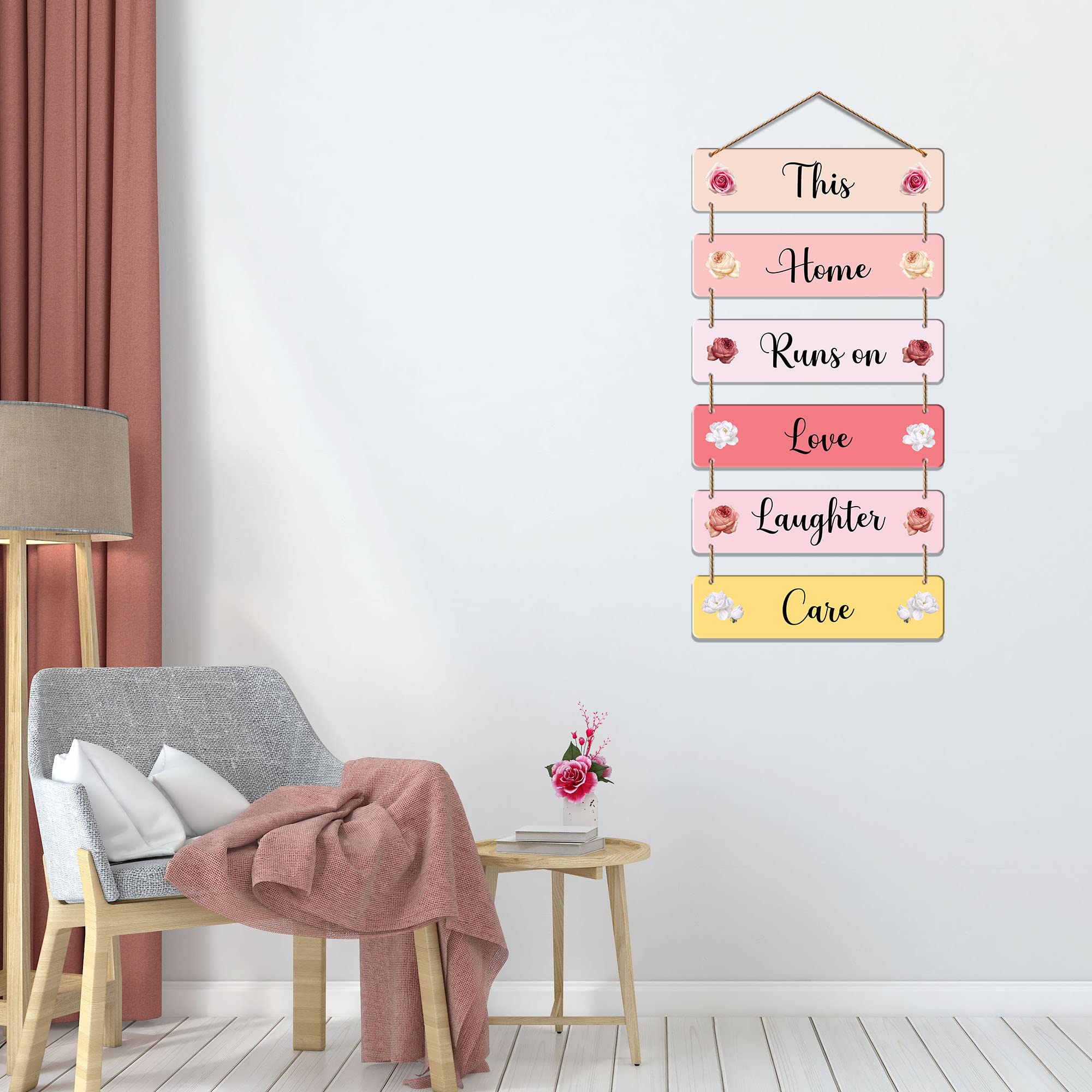 Artvibes Decorative Wall Hanging Wooden Art Decoration Item For Living Room | Bedroom | Home Decor | Gifts | Quotes Decor Item | Wall Art For Hall | Mdf Wall Decoration, Set Of 6 (WH_3211N)