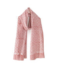 Ravaiyaa - Attitude is everything Hand Block Printed Cotton Long Stole Scarves Hijab Neck Wrap Scarf 71 X 21 Inch (White Red Waves)