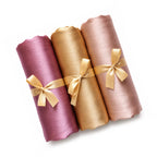 Leaf & FEATHER™ Muna Satin Hijab Scarf for Women | Pack of 3 Hijab Set | 200 x 70 cm | Silky Smooth & Lightweight | Premium Everyday Color Collection (7. Blush Pink - Gold - Beige)