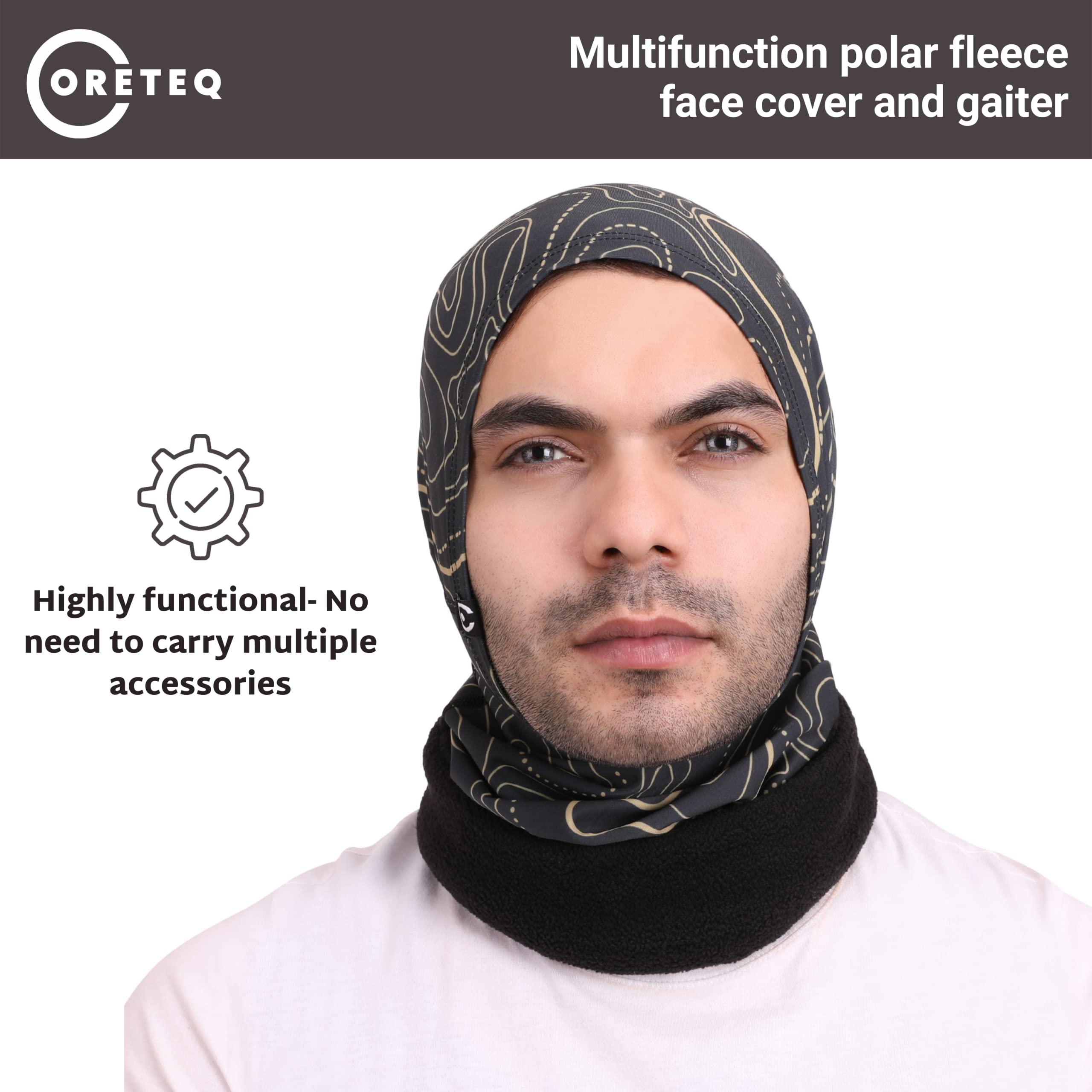 Coreteq Multifunction Polar Fleece Neck Warmer Gaiter Face Cover for Men and Women (Psy Green)