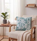 Furnistitchs Handmade Tufted Boho Cushion Covers 12x12 Inches | Embroidered Sofa Pillow Cases | Rustic Bohemian Decorative Throw Cushions for Couch Bedroom Living Room (1, Green Florets)