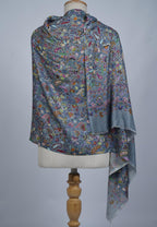 VIC Cashmere Silk Modal Digital Print Crystal Highlight Stole for Women - Steel Blue Multi – Soft Lightweight Luxury Designer Shawl Wrap, 70 x 200 cm | VIC-CSM-DPPAC7202