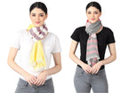 Flyer female Women's Stole/Scarf Colour- Yellow & Purple And Pink & Grey Soft Viscose Ethnic Scarves Pack Of 2 St-08-St-13