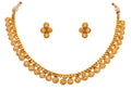 JFL - Jewellery for Less Traditional Gold Plated Filigree Necklace Set for Women | Handmade Ethnic Choker Jewellery Set with Matching Earrings | Wedding, Festive Necklace