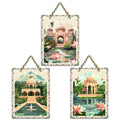Artvibes Royal Tomb With Lotus Pond Art Wall Hanging Home Decorative Wall Art For Living Room | Bedroom | Gifts | Wall Hanger For Decoration | Modern Decor | Artwork | Wall Sculpture (WH_96187N)
