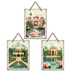 Artvibes Royal Tomb With Lotus Pond Art Wall Hanging Home Decorative Wall Art For Living Room | Bedroom | Gifts | Wall Hanger For Decoration | Modern Decor | Artwork | Wall Sculpture (WH_96187N)
