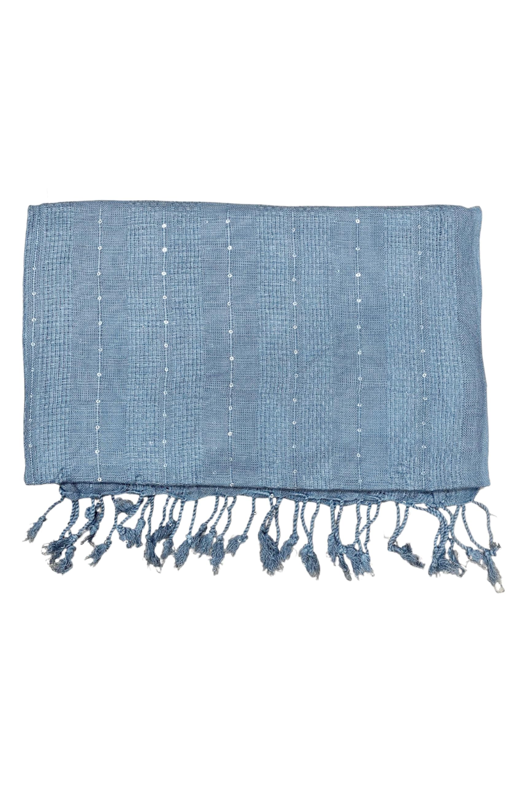 URBAN LADIIIZ Solid Sequin Stole with Tassels for Women & Men – Soft Lightweight Rayon Fabric | Available in 10+ Colours (GREY)