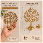 KridayKraft Metal Kalpavriksha Tree of Life Showpiece – Gold Wish Fulfilling Tree for Vastu & Feng Shui | Good Luck Gift for Home, Temple, Office & Housewarming