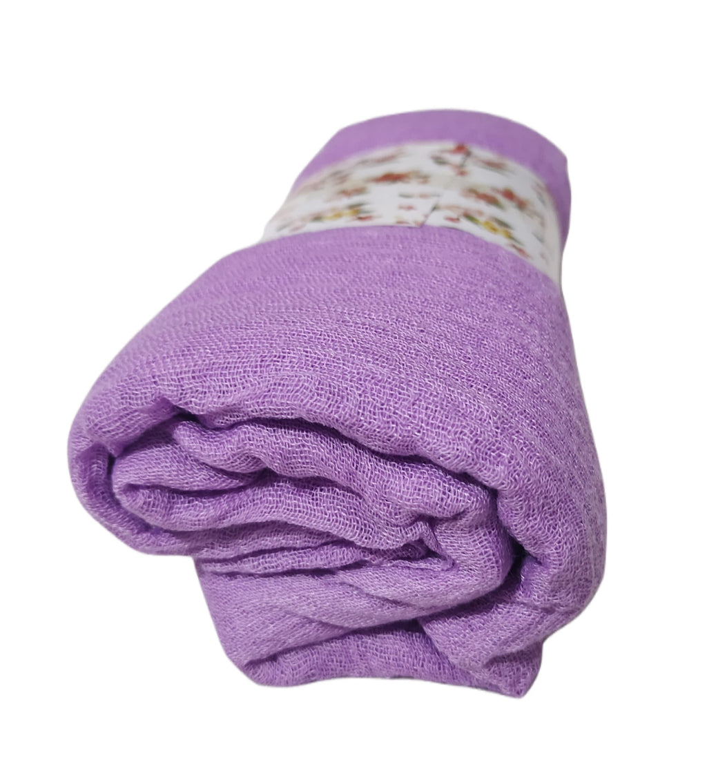 Iba & Isba Women's Plain Crinkled Scarves, Stoles, Hijab (76 x 36 inch) (Iris Purple)