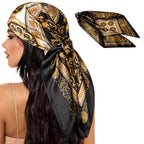 Luxeeva® Brown 35 Silk Head Scarf for Women Stylish, Multipurpose Satin Scarf, Ultra-Soft Hijab Scarf for Summer Sun Protection, Casual Wear