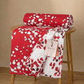 Trance Home Linen Premium 100% Cotton Dohar for Single Bed | 150 GSM | Reversible Ac Comforter | Light Weight All Season Soft Blanket (58x90 Inches | Red White Leaves) Kafalo