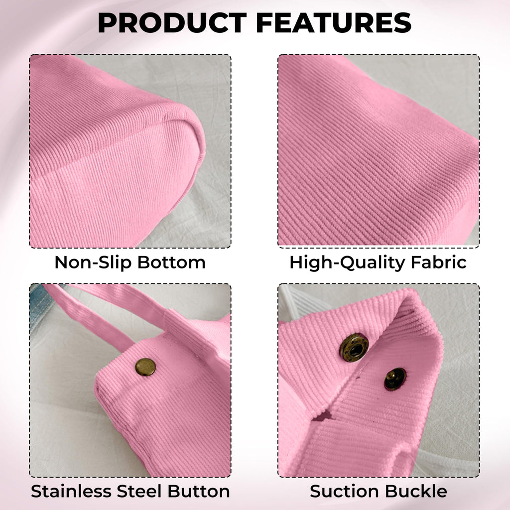 Kraptick CanvasTote Bags – Stylish Shoulder Tote Bag for Everyday Use For Women Reusable Compact Perfect as a Grocery, Shopping Bags for Grocery (Pink)