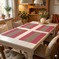 YELONA Placemats Set of 4, Heat-Resistant Woven Vinyl Table Mats, Non-Slip & Washable Dining Tablemats for Kitchen & Dinner Decor, Scarlet Red (45cm x 30cm) Kafalo