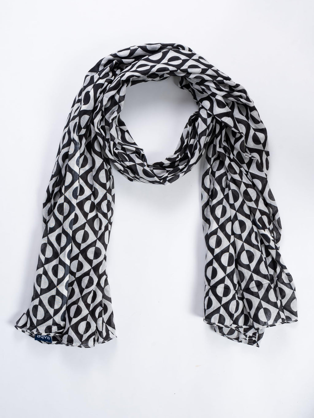 AQVA Printed Cotton Scarf for Women Stylish (Eclipse Black) | Head and Face Cover Scarf for Girls with 100% Cotton | Soft & Lightweight Scarves/Stoles for all Weather (72 x 43 in)