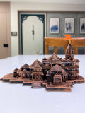 MOBDESK Janmabhoomi Ayodhya Shree Ram Mandir Hindu Temple 3D Model Decorative Showpiece Spiritual Home Office Gift & Car Dashboard Authentic Design Ideal Temple Perfect for Decoration 6 inch - Copper