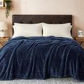 VOMZER Premium Plush Double Blanket | 300 GSM Lightweight Cozy Soft for Bed Sofa Couch Travel Camping| 254X229 Cm /90x100 Inches Marine Blue Kafalo
