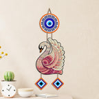 Artvibes Elegant Swan Nazar Battu Wall Hanging for Home Decor | Evil Eye Protection Hanging for Entrance Living Room Bedroom Office | Auspicious Vastu Decorative Gift (WH_85130N)