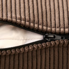 Encasa XO Corduroy Cushion Covers, No Inserts, Set of 2, Coffee